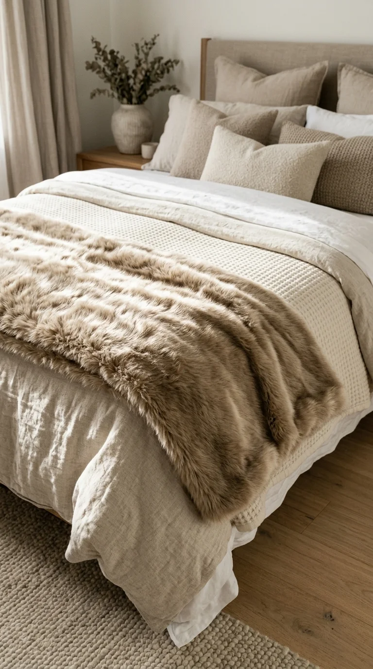 Luxurious Faux Fur Blanket Accent