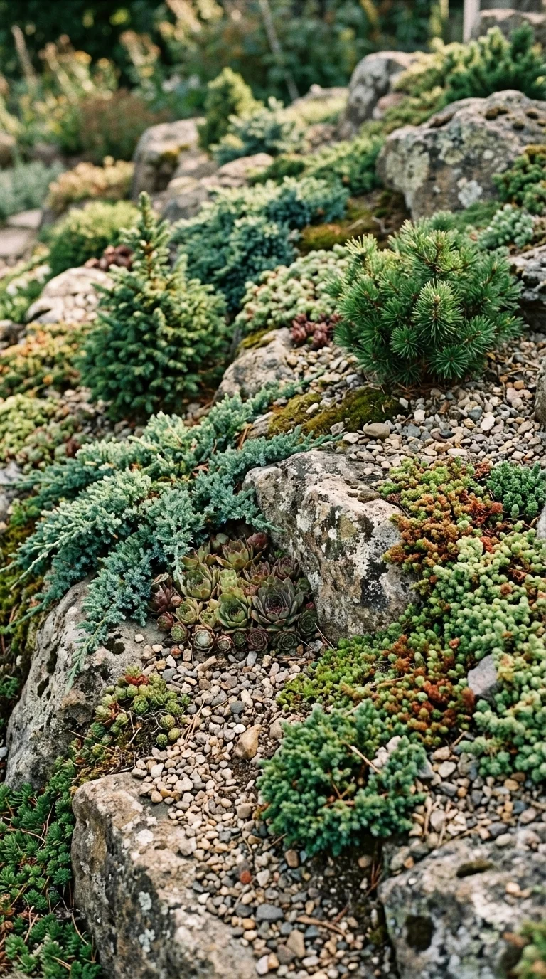 Rock Garden with Alpine Evergreens