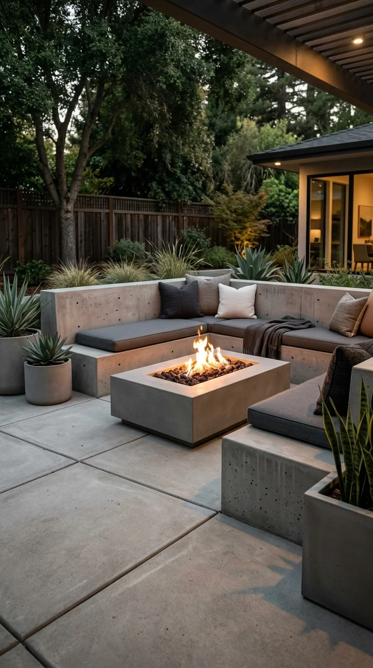 Sleek Modern Concrete Block Seating