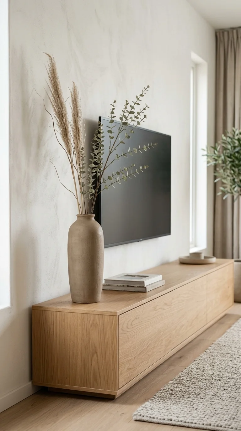 Tall Vases with Faux Greenery
