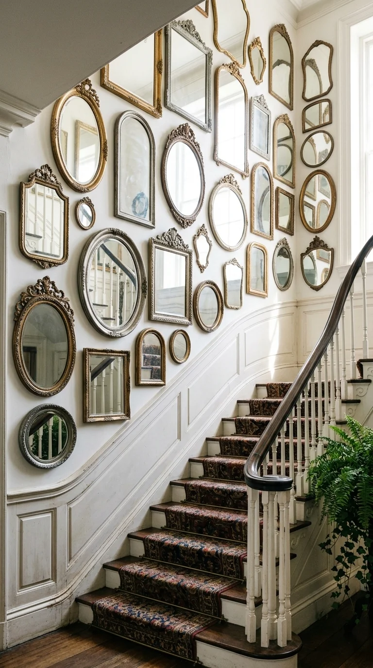 Vintage Mirror Staircase Display